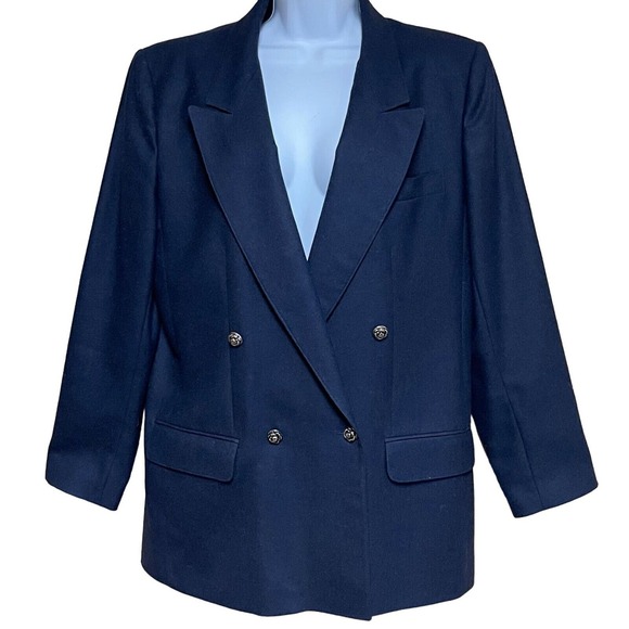 Giorgio Sant'Angelo Wool Blazer Double‎ Breasted Career Jacket Size 14 - Picture 1 of 16